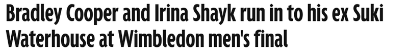 Illustration for article titled Bradley Cooper And Irina Shayk Are Not Having Fun At Wimbledon Today